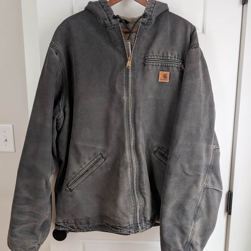 Carhartt Black and Gray Hooded Jacket